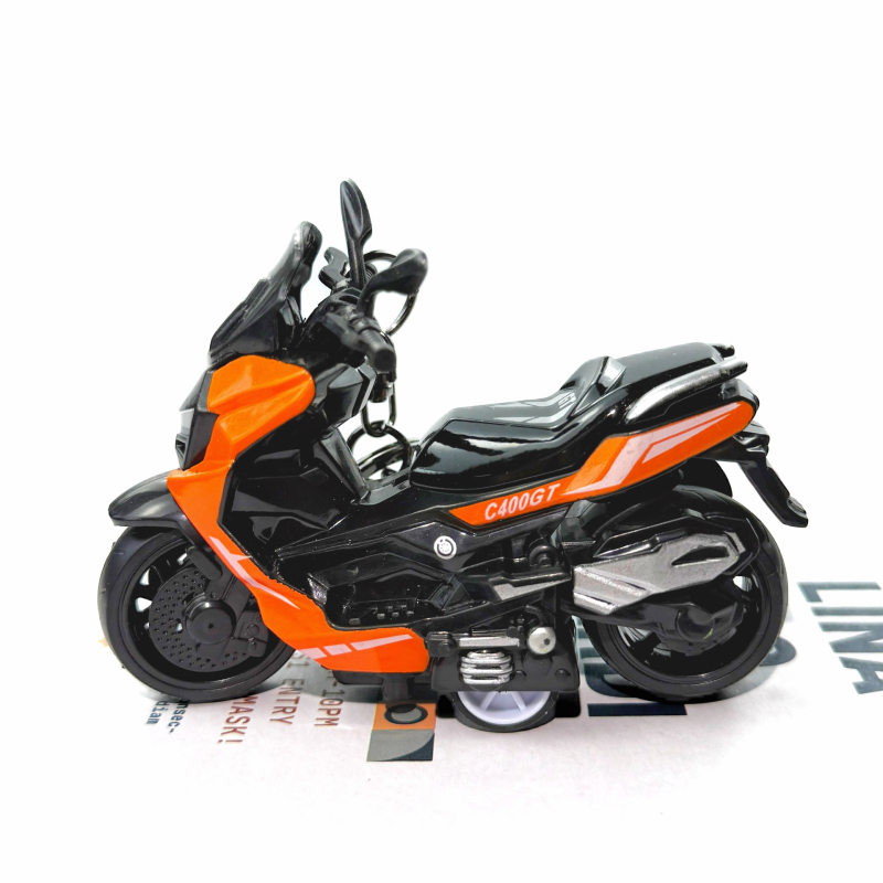 Breloc din aliaj cu design scuter pull-back, stil desen animat, ambalaj individual