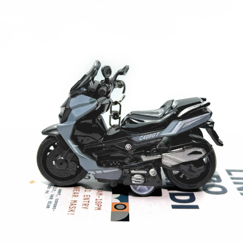 Breloc din aliaj cu design scuter pull-back, stil desen animat, ambalaj individual