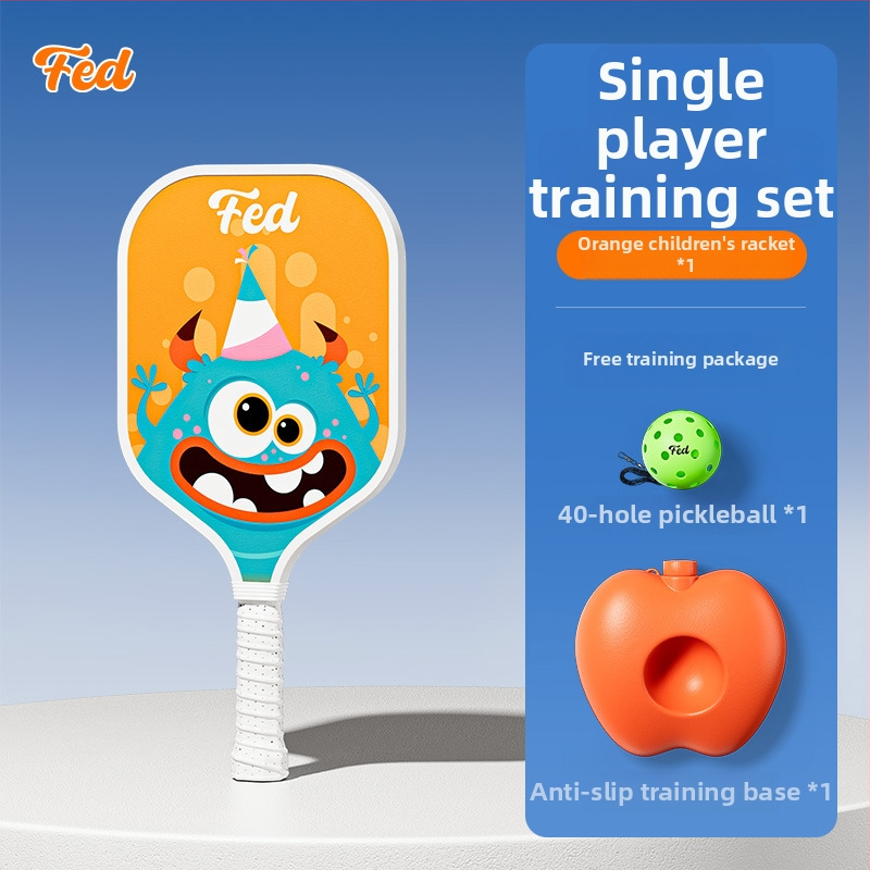 Lastele pickleballi mallettreeningkomplekt — Feltun, klaaskiud, kaal 200 g, käepideme paksus G5, algajatele