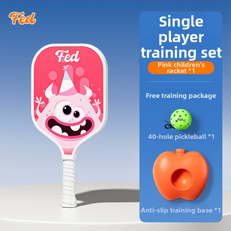 Lastele pickleballi mallettreeningkomplekt — Feltun, klaaskiud, kaal 200 g, käepideme paksus G5, algajatele