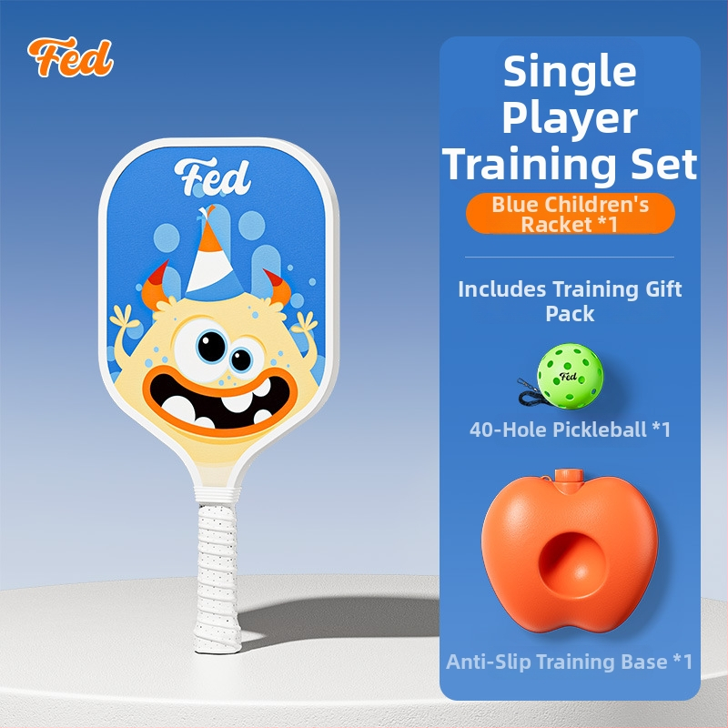 Lastele pickleballi mallettreeningkomplekt — Feltun, klaaskiud, kaal 200 g, käepideme paksus G5, algajatele