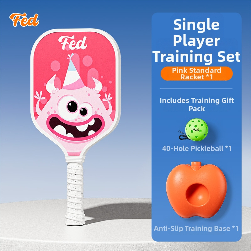 Lastele pickleballi mallettreeningkomplekt — Feltun, klaaskiud, kaal 200 g, käepideme paksus G5, algajatele