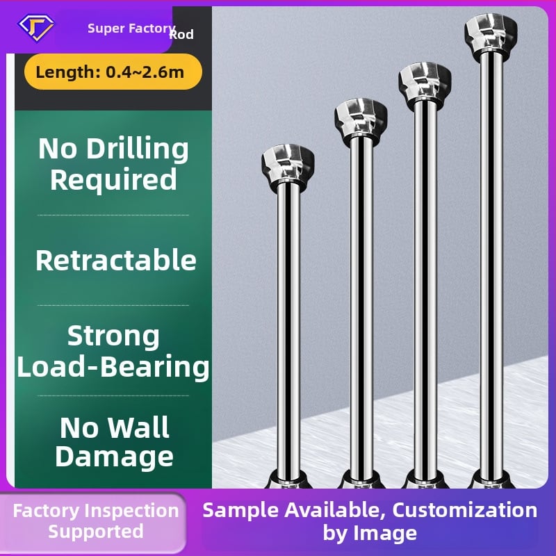 Nerezová oceľová teleskopická tyč na sušenie oblečenia, bez vŕtania, balkón, moderný minimalistický dizajn, ODM/Shuntiancai, 2024