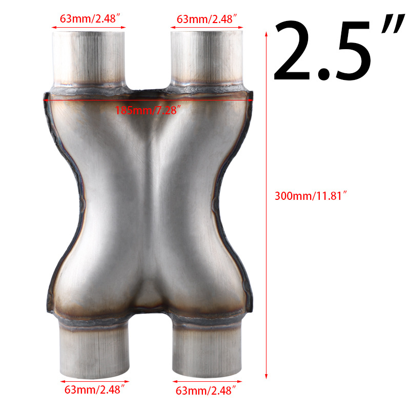 Адаптер за изпускателна тръба от неръждаема стомана с X‑тип и Y‑тип адаптери, 3‑ходови и 4‑ходови тръбни съединители, универсална съвместимост