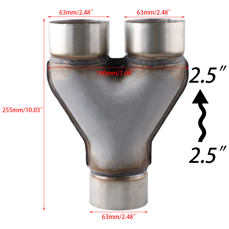 Адаптер за изпускателна тръба от неръждаема стомана с X‑тип и Y‑тип адаптери, 3‑ходови и 4‑ходови тръбни съединители, универсална съвместимост