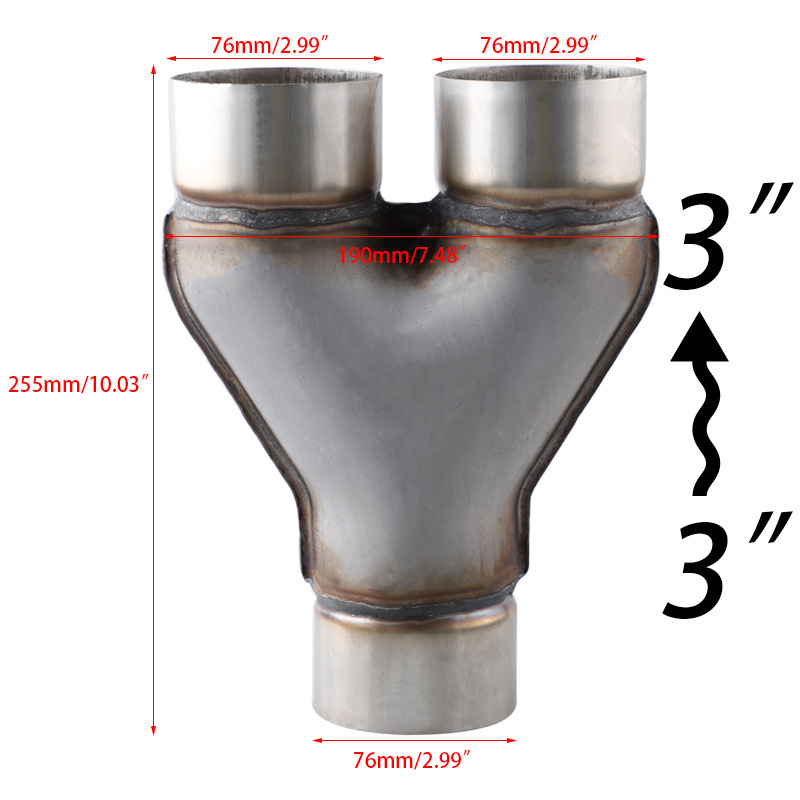 Адаптер за изпускателна тръба от неръждаема стомана с X‑тип и Y‑тип адаптери, 3‑ходови и 4‑ходови тръбни съединители, универсална съвместимост