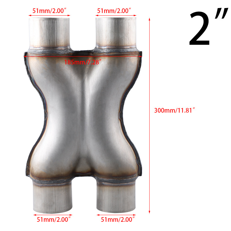 Адаптер за изпускателна тръба от неръждаема стомана с X‑тип и Y‑тип адаптери, 3‑ходови и 4‑ходови тръбни съединители, универсална съвместимост