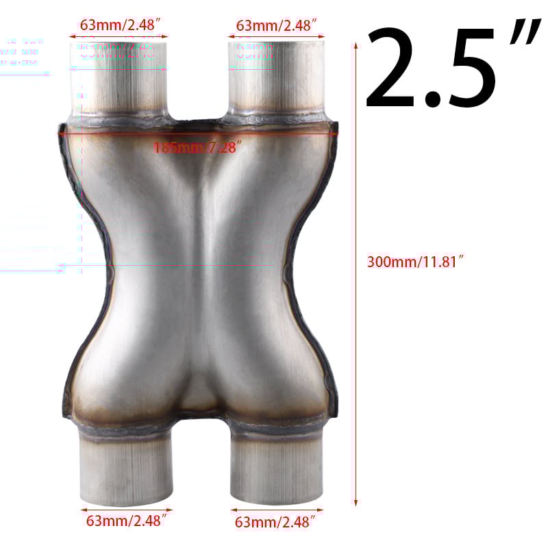 Адаптер за изпускателна тръба от неръждаема стомана с X‑тип и Y‑тип адаптери, 3‑ходови и 4‑ходови тръбни съединители, универсална съвместимост