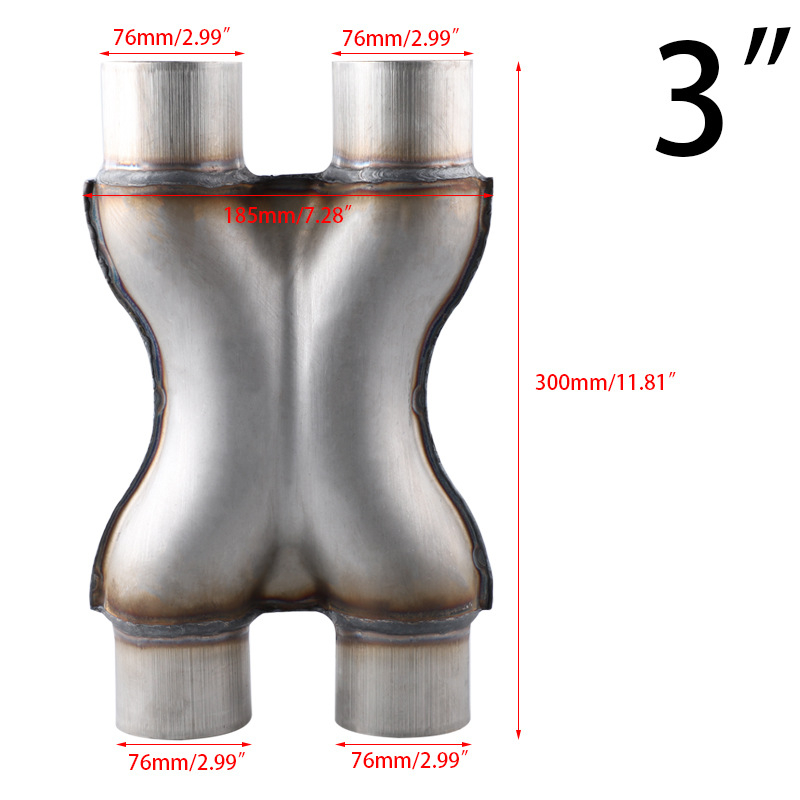 Адаптер за изпускателна тръба от неръждаема стомана с X‑тип и Y‑тип адаптери, 3‑ходови и 4‑ходови тръбни съединители, универсална съвместимост