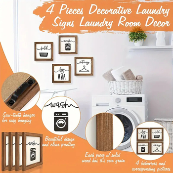 Drevený nápis na stenu práčovne – vidiecky štýl farm-house, visiaca dekorácia na stenu
