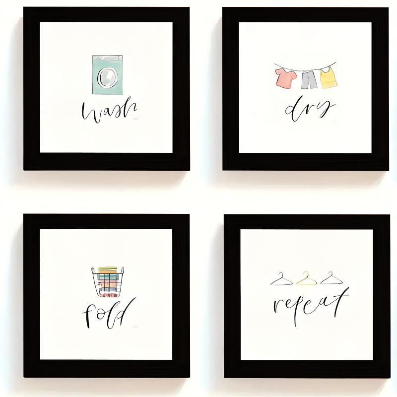 Drevený nápis na stenu práčovne – vidiecky štýl farm-house, visiaca dekorácia na stenu