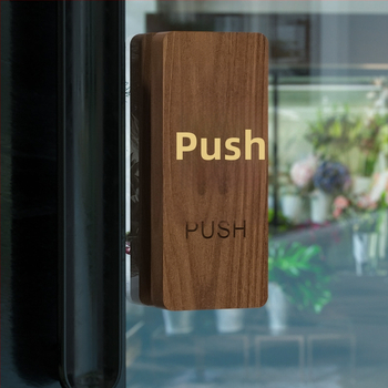 Riešutmedžio plaukiojančių durų sienos ženklas su 3D užrašu, lipnus, skirtas parduotuvėms, B&B, viešbučiams, ligoninėms ir biurų pastatams