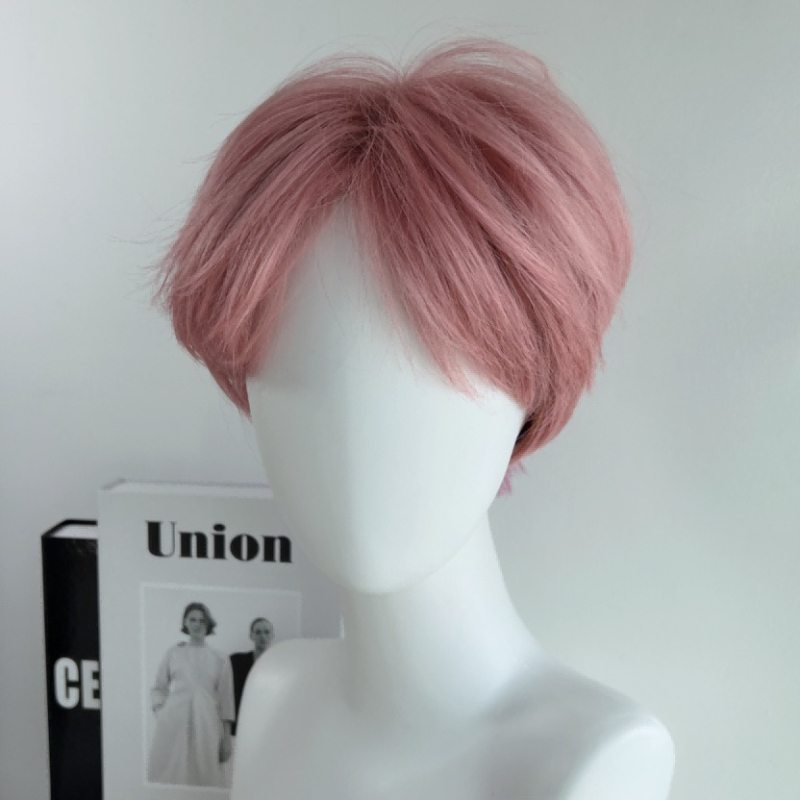 Meeste lühikeste juuksedega parukas, kogu pea kattev, Korea stiilis, keskosa, tihe, kuumuskindlad kiud