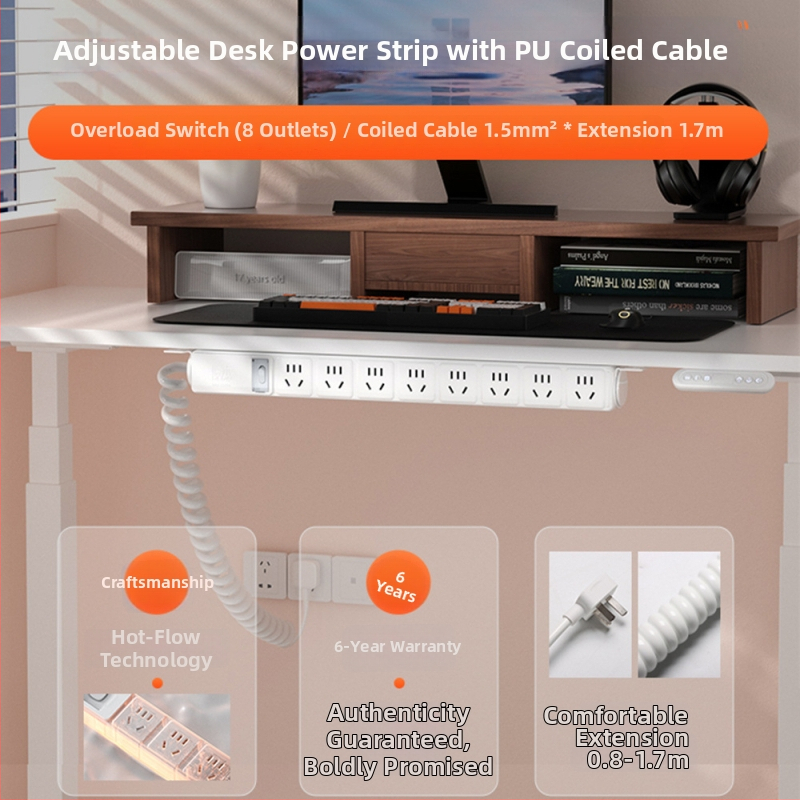 USB разклонител за настолен компютър с бързо зареждане, 10A/250V, медни контакти, CCC сертифициран