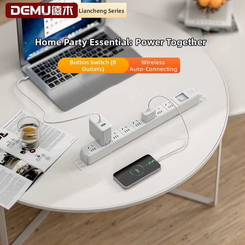 USB разклонител за настолен компютър с бързо зареждане, 10A/250V, медни контакти, CCC сертифициран