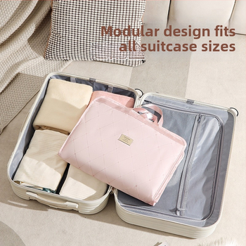 Geantă de depozitare cu suport de agățare, cub pentru haine, 7-în-1 organizator de călătorie, ușoară, din țesătură Oxford, model JY0068dz