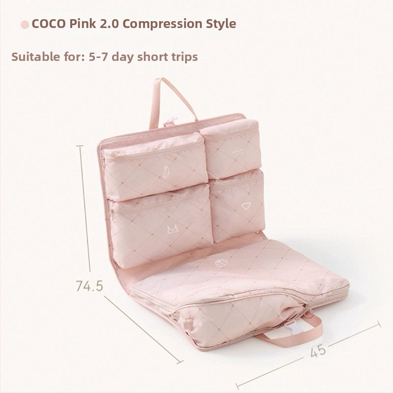 Geantă de depozitare cu suport de agățare, cub pentru haine, 7-în-1 organizator de călătorie, ușoară, din țesătură Oxford, model JY0068dz