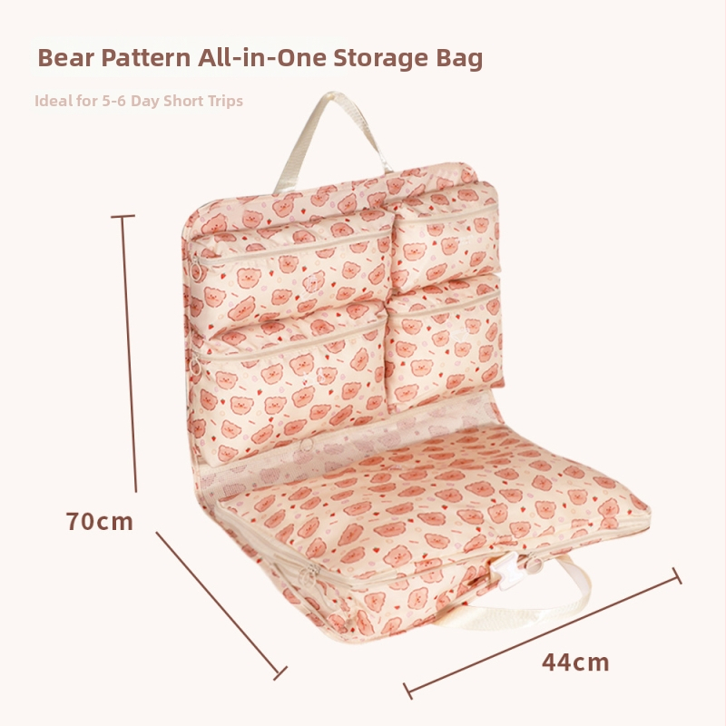 Geantă de depozitare cu suport de agățare, cub pentru haine, 7-în-1 organizator de călătorie, ușoară, din țesătură Oxford, model JY0068dz