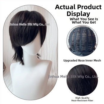 Vyrų mullet parūka, modelis 525, aukštos temperatūros pluoštas, cosplay tinka