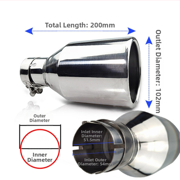 Nerūdijančio plieno išmetimo vamzdis XC-WH24, modelis XC-WH24, 304 nerūdijantis plienas, Xingchang, universali suderinamumas