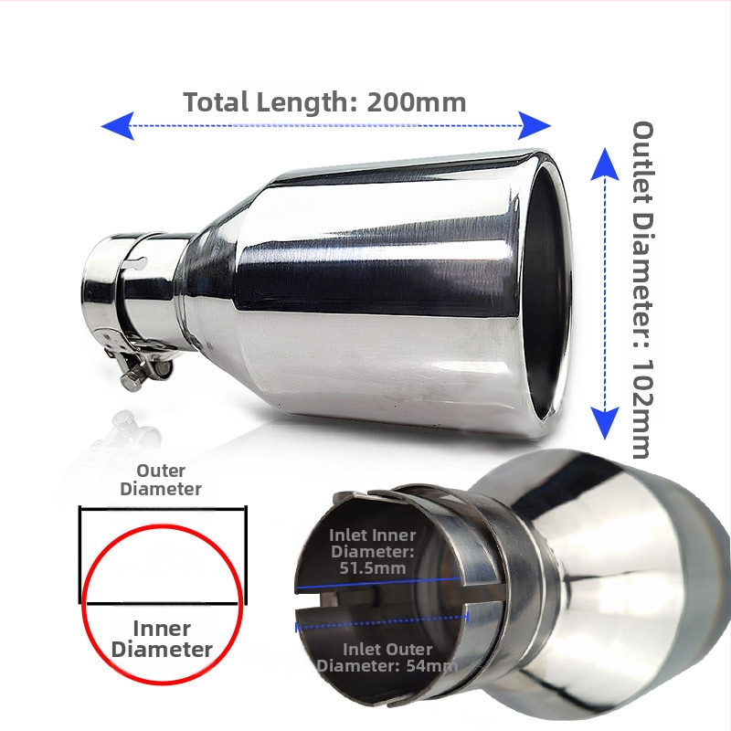 Nerūdijančio plieno išmetimo vamzdis XC-WH24, modelis XC-WH24, 304 nerūdijantis plienas, Xingchang, universali suderinamumas