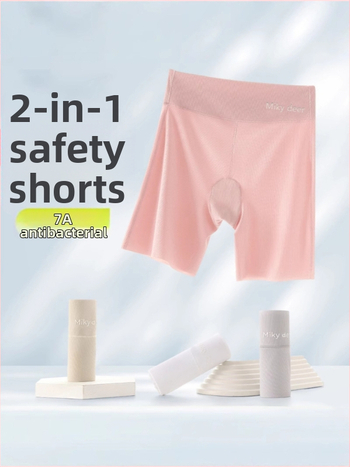 Mergaitėms skirti nailoniniai saugūs šortai vasarai, 3/4 ilgio, aukštas liemuo su elastine juosta, be kirkšnies įpjovos, sudėtis 73% nailonas, 27% elastanas