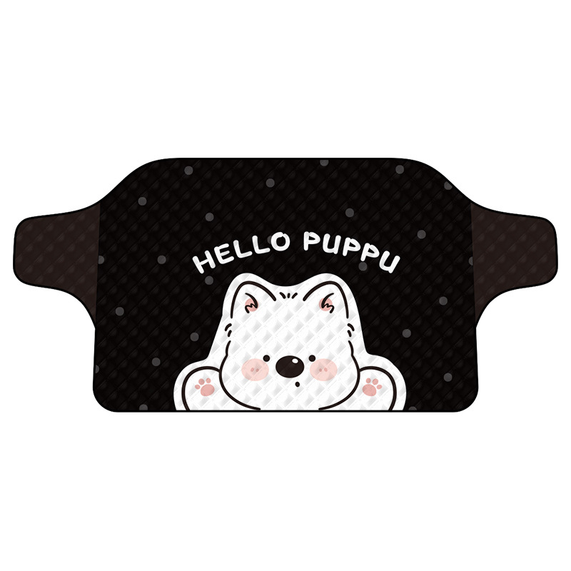 Покривало за предното стъкло на автомобил – алуминиево фолио, карикатурен стил, защита срещу сняг и лед, универсална употреба