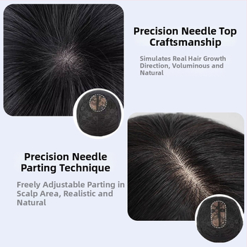 Paruka z pravých ľudských vlasov, prirodzený štýl, BOBO-35, stredná dĺžka, dlhé rovné vlasy s ofinkou typu qi, možné farbiť, mechanicky spracované