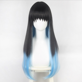 Perucă cosplay Demon Slayer Muichiro Tokito, fir rezistent la temperaturi înalte, poate fi vopsită cu căldură, stil anime