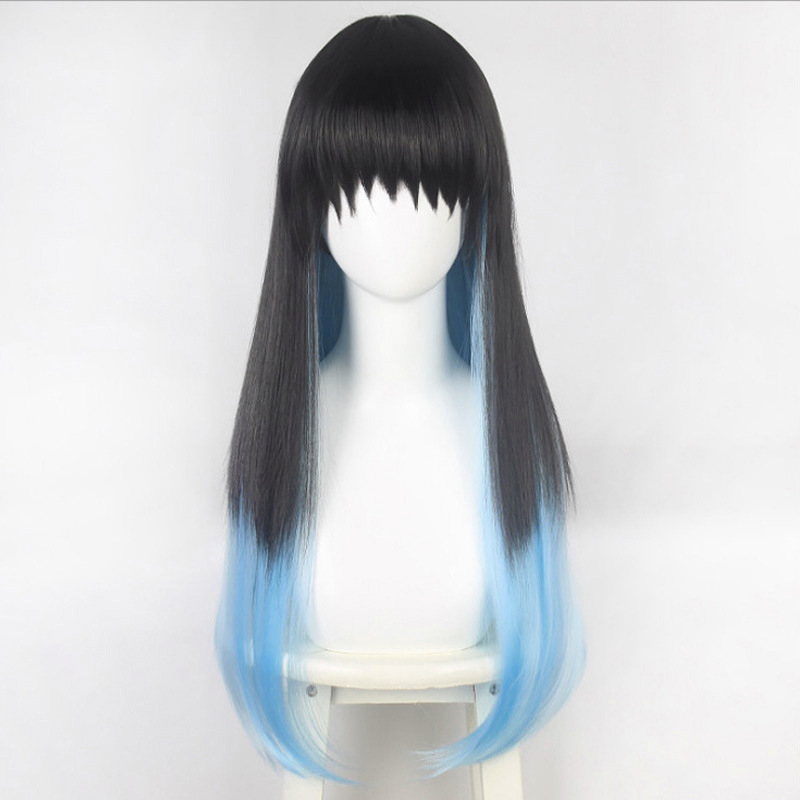 Perucă cosplay Demon Slayer Muichiro Tokito, fir rezistent la temperaturi înalte, poate fi vopsită cu căldură, stil anime