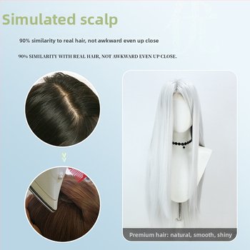 perucă cosplay cu fibră rezistentă la temperatură, păr drept, construcție cu mecanism, model Beauty tip, origine Yiwu