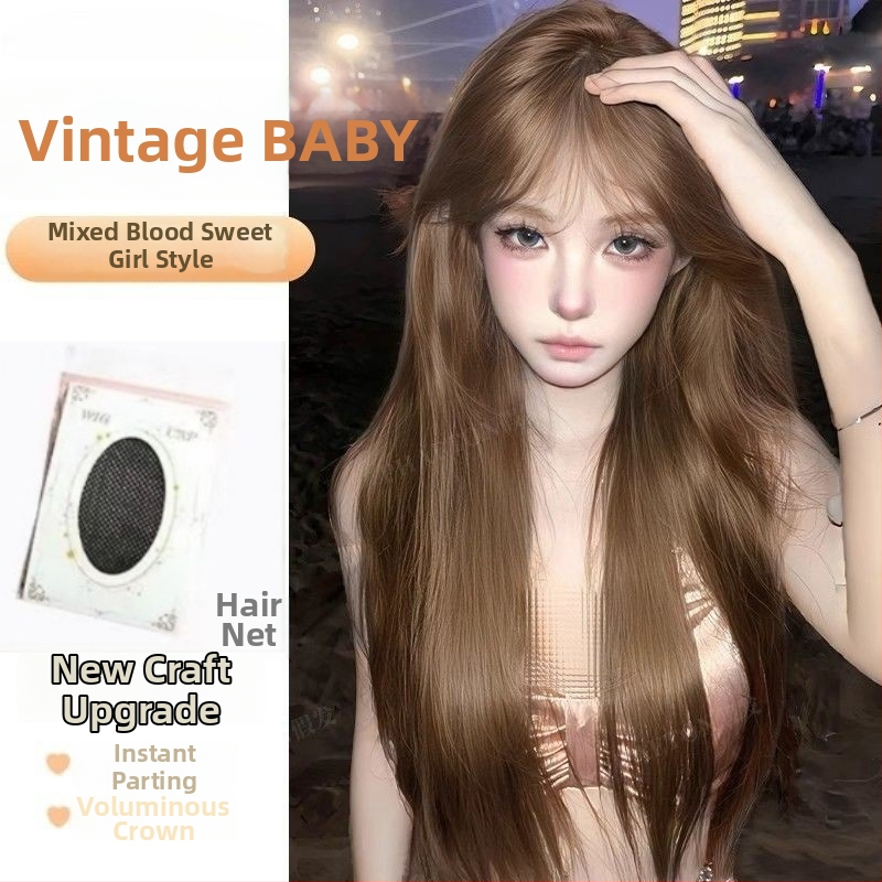 Paruka: dlhá rovná paruka s rovnými ofinami, prirodzený vzhľad, vlasy z vysokoteplotného hodvábu, nejde farbiť