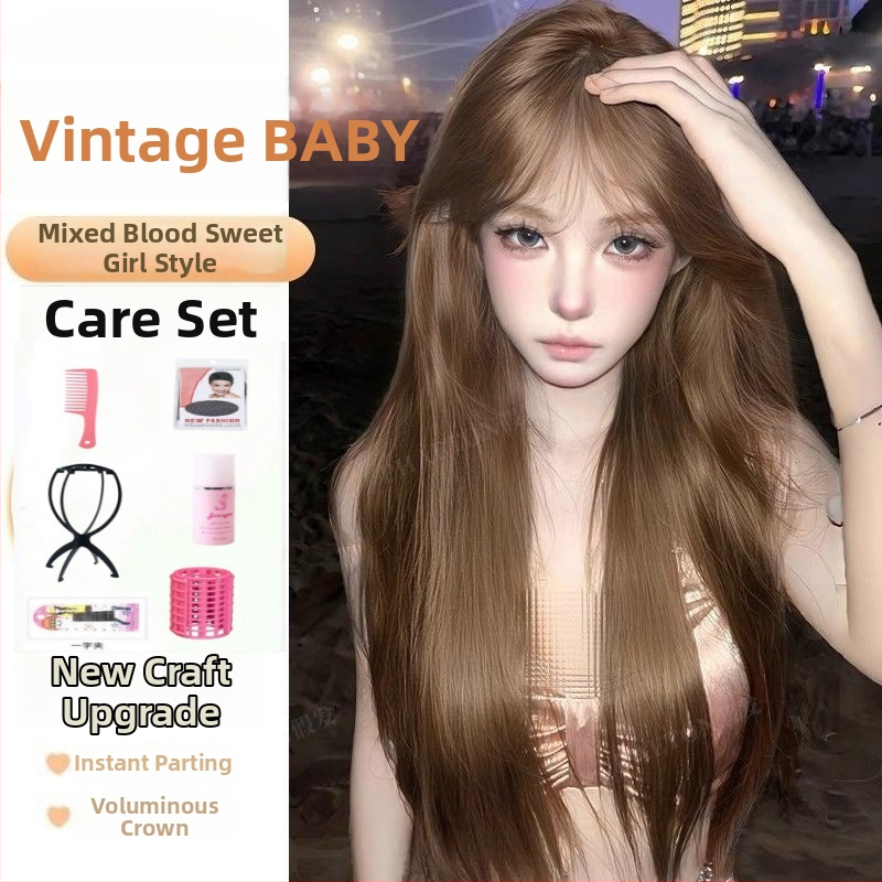 Paruka: dlhá rovná paruka s rovnými ofinami, prirodzený vzhľad, vlasy z vysokoteplotného hodvábu, nejde farbiť