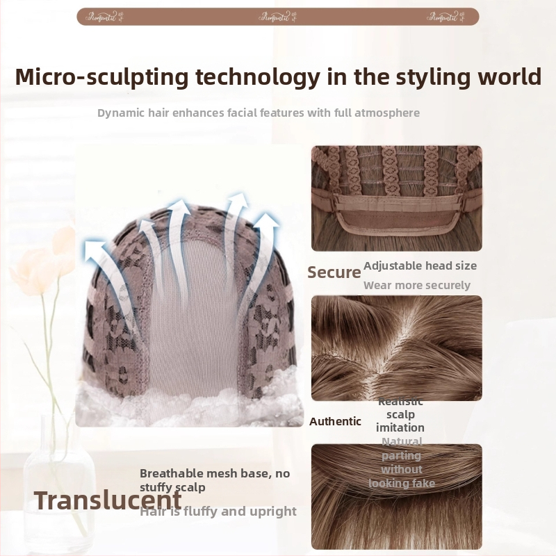 Pilna parūka sievietēm, korejiešu stilā, garas taisnas matu šķipsnas ar sānu bangs, roku darbs, karstumizturīgs šķiedras materiāls, nav krāsojama