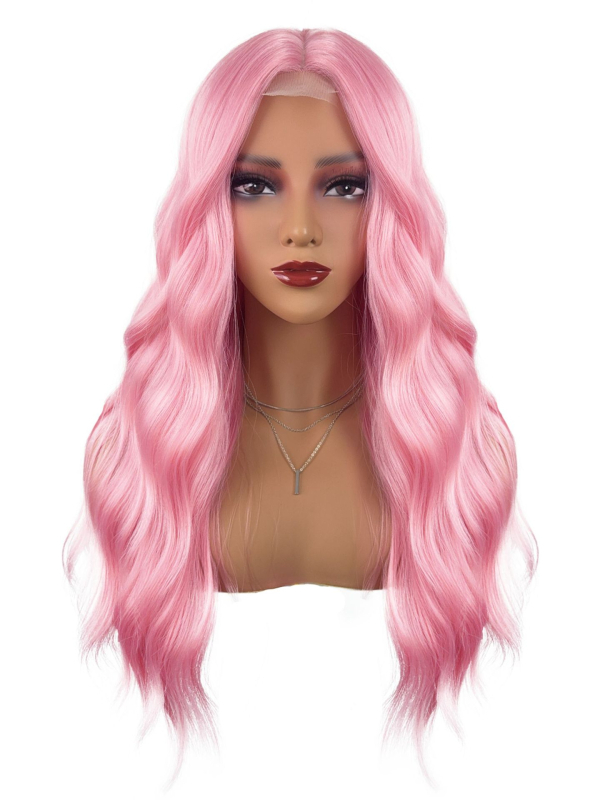 Parochňa pre ženy, stredový part, vysokoteplotné vlákna, dlhé vlnité vlasy, krajka na pokožke hlavy, Model 316