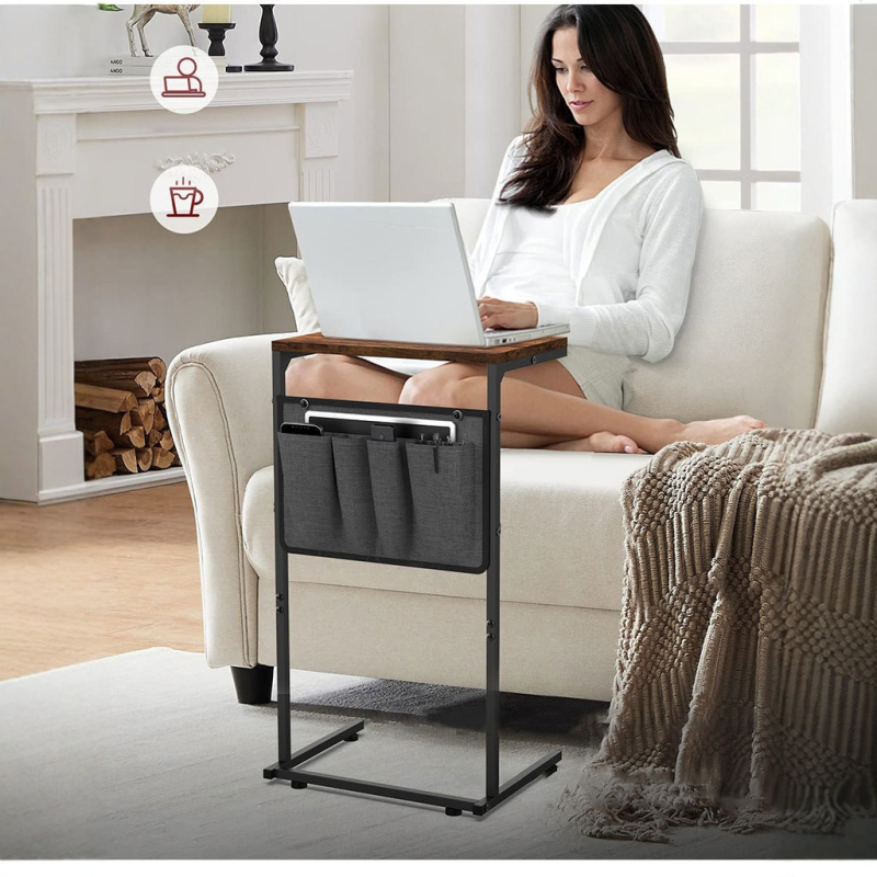 Ъглова метална маса с квадратна форма, метална рамка, горна повърхност от неръждаема стомана, сгъваема и разглобяема.