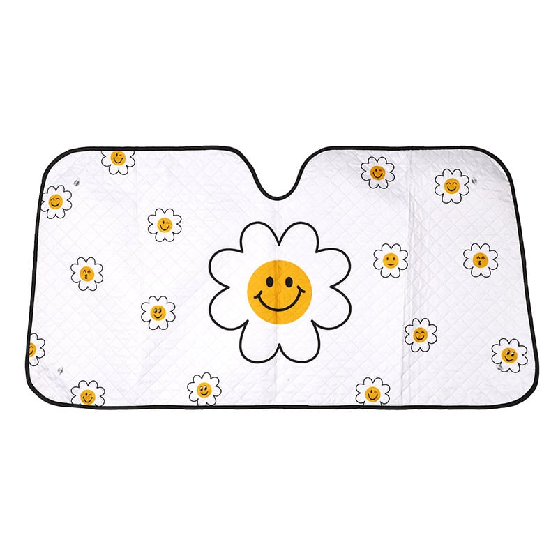 Auto päikesekaitsevarju karikatuurtrükiga ja alumiiniumfooliumiga, kinnitamine imepalliga, kaal 200 g