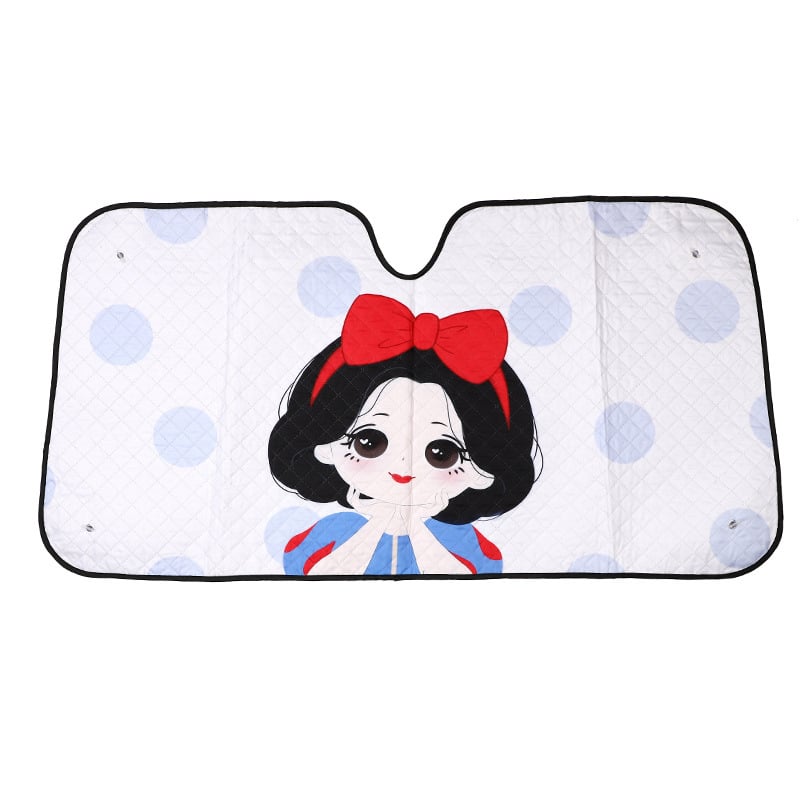 Auto päikesekaitsevarju karikatuurtrükiga ja alumiiniumfooliumiga, kinnitamine imepalliga, kaal 200 g