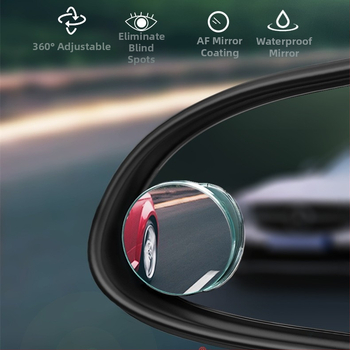 Automobilio atbulinio vaizdo apvalus veidrodėlis, atsparus vandeniui, 360° aklųjų zonų padengimas, skaidrus apsauginis rėmas, plataus kampo pagalbinis veidrodėlis