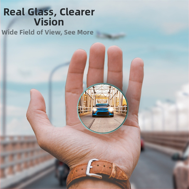 Automobilio atbulinio vaizdo apvalus veidrodėlis, atsparus vandeniui, 360° aklųjų zonų padengimas, skaidrus apsauginis rėmas, plataus kampo pagalbinis veidrodėlis