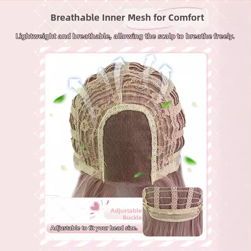 Pikkade sirgete juukseparukaga parukas, kalded bangs, täis kate, kõrge temperatuuriga kiud