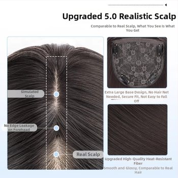 Juuksepealse asendamiseks naistele, pikad sirged juuksed, kuumustaluvad kiud, mehhaaniline töötlemine