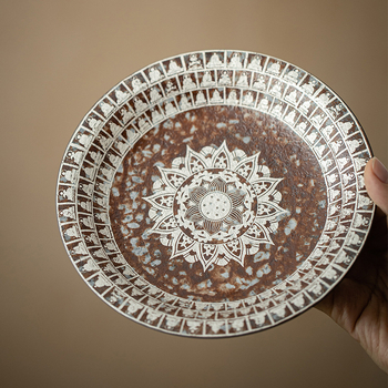 Kerámia teáskanna alap és teás tálca gyümölcstállal, kínai stílus, Yunhua Hall márka, testreszabható feldolgozás, licencelhető magáncímke