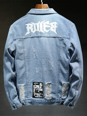 Jakk, tänavustiil, lapp-kaelus, slim lõige, trükk