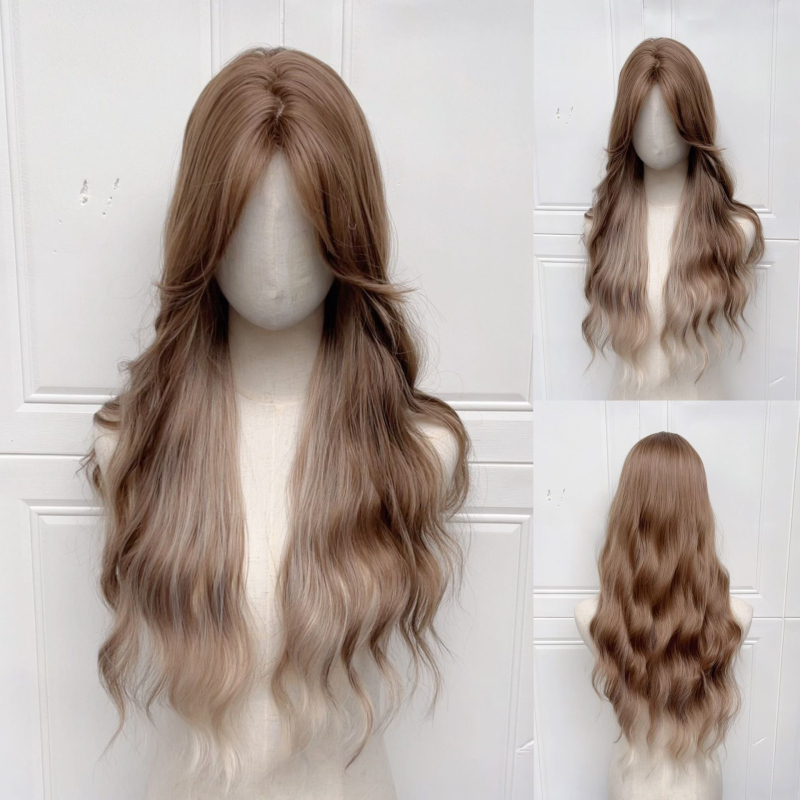 Ekstravaganta parūka ar priekšējo mežģīņu malu, garas taisnas matu šķipsnas, modelis L1837, karstumizturīgas šķiedras, bangs: taisnas vai slīps, sejas konturēšanas efekts, Liangsen