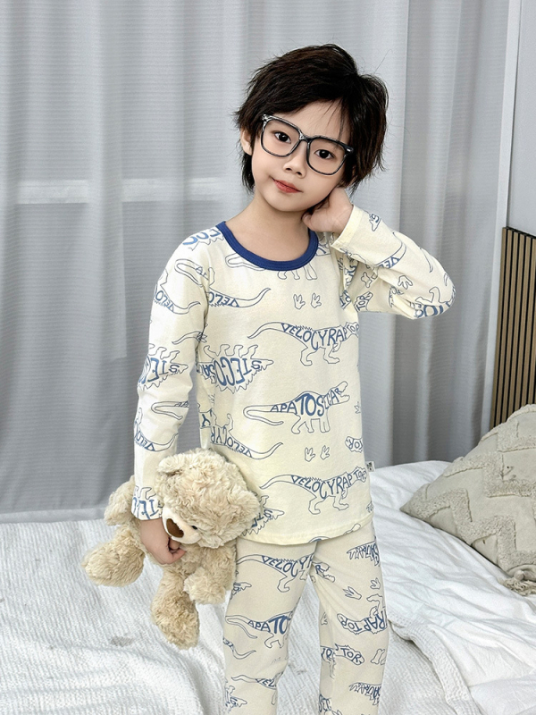 Gyermekeknek tervezett varrás nélküli termo alsóruha készlet — Koreai stílus, pamut LYCRA alapréteg, Cartoon mintázat, meleg és nedvesség-elvezető