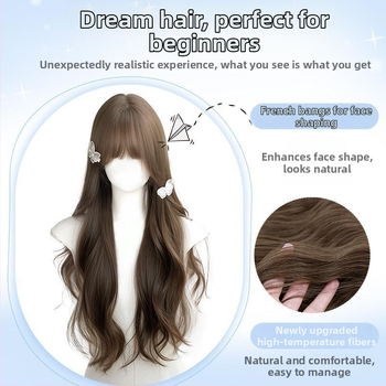 Denná parochňa z vlákien odolných voči teplu, dlhé kučeravé vlasy, vhodná pre všetky odtiene pokožky