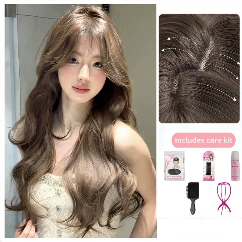 Denná parochňa z vlákien odolných voči teplu, dlhé kučeravé vlasy, vhodná pre všetky odtiene pokožky