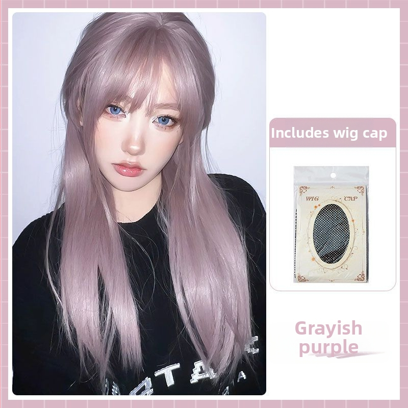 Kenny parūka sievietēm, garas taisnas matas ar Qi bangs, pilns galvas pārklājums, siltumizturīgas šķiedras, nav krāsojama