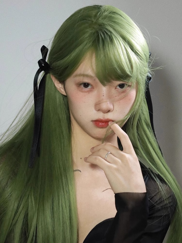 Garā taisna matu parūka ar bangs, karstumizturīga sintētiska šķiedra, pilns galvas pārklājums, nav piemērota krāsošanai ar karstām krāsām, stils Star Fashion